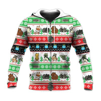 Load image into Gallery viewer, Kitten Wars Ugly Christmas Sweater hooded jacket
