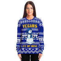 Load image into Gallery viewer, Vegans Ate My Nose Humorous Ugly Christmas Sweater Style Fashion Sweatshirt
