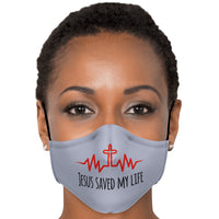 Load image into Gallery viewer, Jesus Saved My Life Reusable Face Mask Adjustable Elastic Ear Loops
