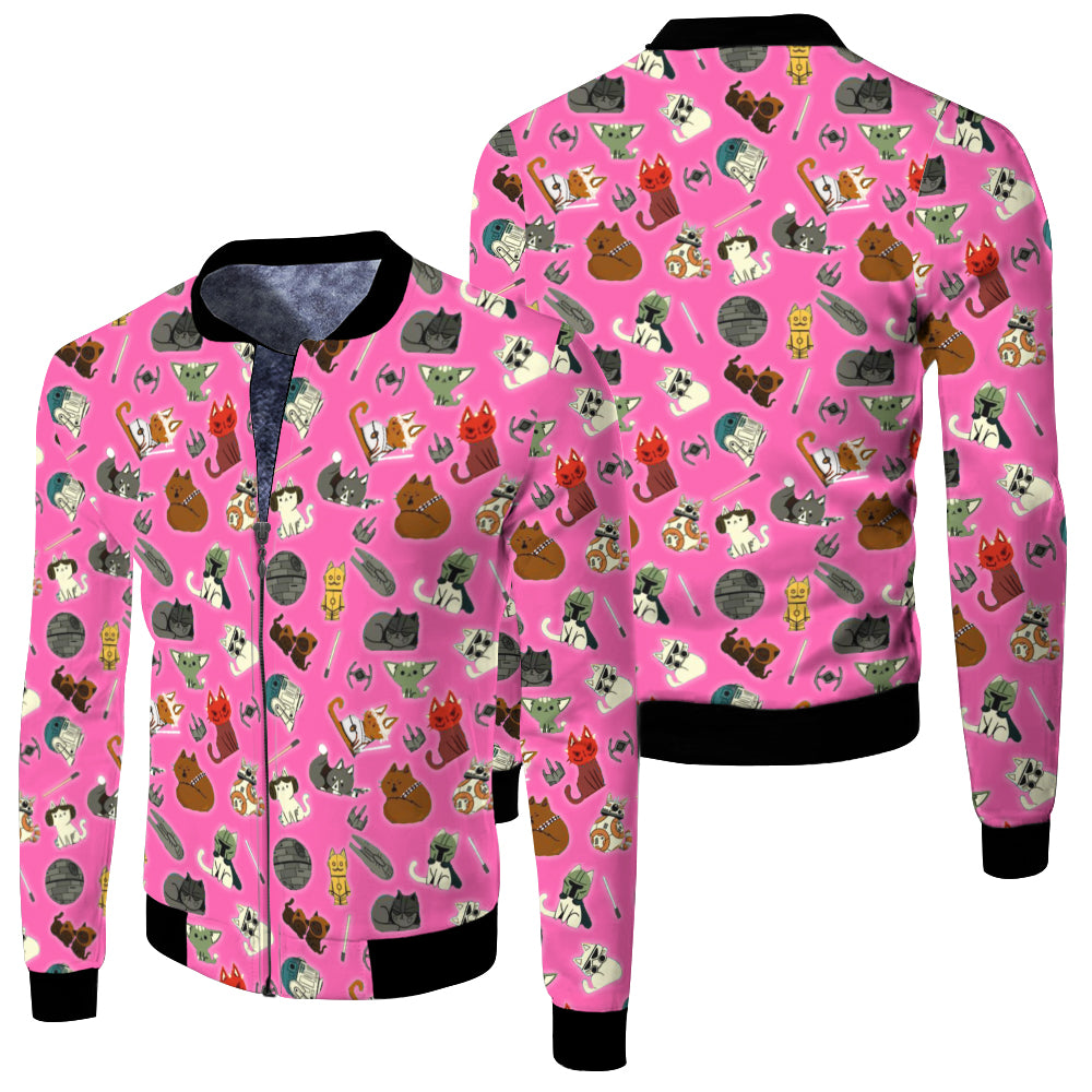 Kitten Wars Faux Fur Lined Bomber Jacket