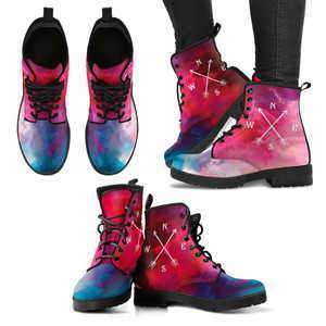 Designs by MyUtopia Shout Out:2 Arrow and Compass Women's Handcrafted Premium Faux Leather Boots