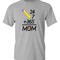 Load image into Gallery viewer, Designs by MyUtopia Shout Out:24 7 365 Mom Adult Unisex T-Shirt,Athletic Heather / S,Adult Unisex T-Shirt
