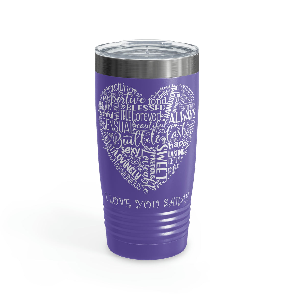 Sarah Personalized Love Wordcloud Ringneck Tumbler, 20oz