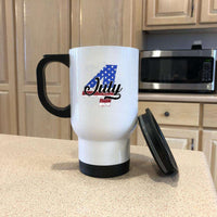 Load image into Gallery viewer, Designs by MyUtopia Shout Out:4 Flag July 14 oz Stainless Steel Travel Coffee Mug w. Twist Close Lid
