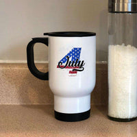 Load image into Gallery viewer, Designs by MyUtopia Shout Out:4 Flag July 14 oz Stainless Steel Travel Coffee Mug w. Twist Close Lid
