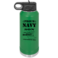 Load image into Gallery viewer, Proud Navy Son Laser Engraved Personalized 32 oz Polar Camel Water Bottle
