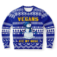 Load image into Gallery viewer, Vegans Ate My Nose Humorous Ugly Christmas Sweater Style Fashion Sweatshirt
