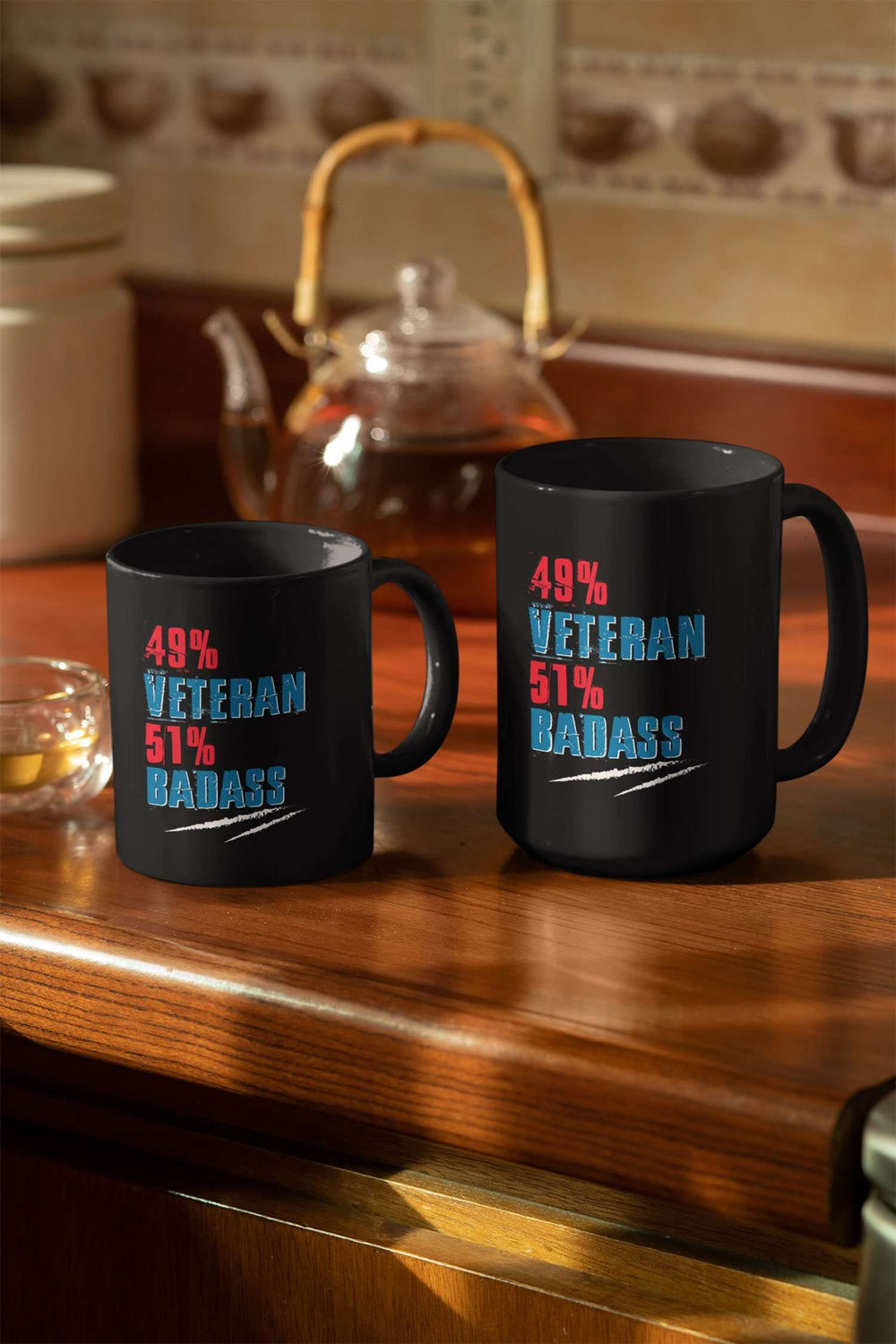 Designs by MyUtopia Shout Out:49% Veteran 51% BadAss Ceramic Coffee Mug - Black