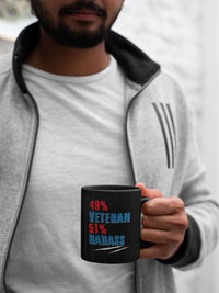 Load image into Gallery viewer, Designs by MyUtopia Shout Out:49% Veteran 51% BadAss Ceramic Coffee Mug - Black
