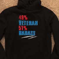 Load image into Gallery viewer, Designs by MyUtopia Shout Out:49% Veteran 51% BadAss Core Fleece Pullover Hoodie
