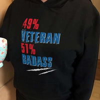 Load image into Gallery viewer, Designs by MyUtopia Shout Out:49% Veteran 51% BadAss Core Fleece Pullover Hoodie
