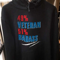Load image into Gallery viewer, Designs by MyUtopia Shout Out:49% Veteran 51% BadAss Core Fleece Pullover Hoodie
