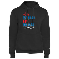 Load image into Gallery viewer, Designs by MyUtopia Shout Out:49% Veteran 51% BadAss Core Fleece Pullover Hoodie,S / Jet Black,Pullover Hoodie
