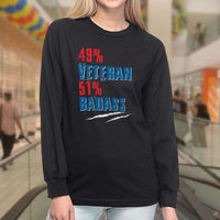 Load image into Gallery viewer, Designs by MyUtopia Shout Out:49% Veteran 51% BadAss Long Sleeve Ultra Cotton T-Shirt

