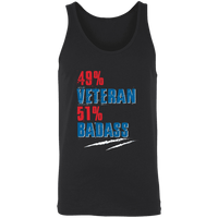 Load image into Gallery viewer, Designs by MyUtopia Shout Out:49% Veteran 51% BadAss Unisex Tank,X-Small / Black,Tank Tops

