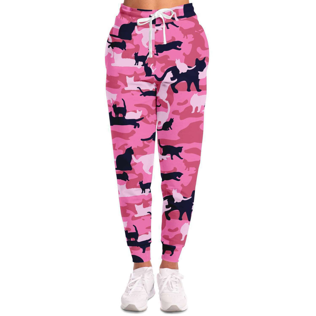 Cat Pink Camo Print Unisex Fashion Pants