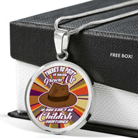 Load image into Gallery viewer, Designs by MyUtopia Shout Out:4th Doctor Who Quote No Point Being A Grown Up If You Can&#39;t Be Childish Engravable Keepsake Round Pendant Necklace
