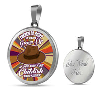 Load image into Gallery viewer, Designs by MyUtopia Shout Out:4th Doctor Who Quote No Point Being A Grown Up If You Can&#39;t Be Childish Engravable Keepsake Round Pendant Necklace,316L Stainless Silver / Yes,Necklace
