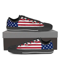 Load image into Gallery viewer, Designs by MyUtopia Shout Out:4th of July Low Top Canvas Sneakers - Black Soles,Ladies / Ladies 6 (EU36),Lowtop Shoes
