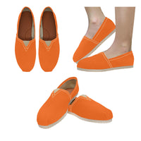Load image into Gallery viewer, Bright Orange Women&#39;s Classic Canvas Slip-On Flats
