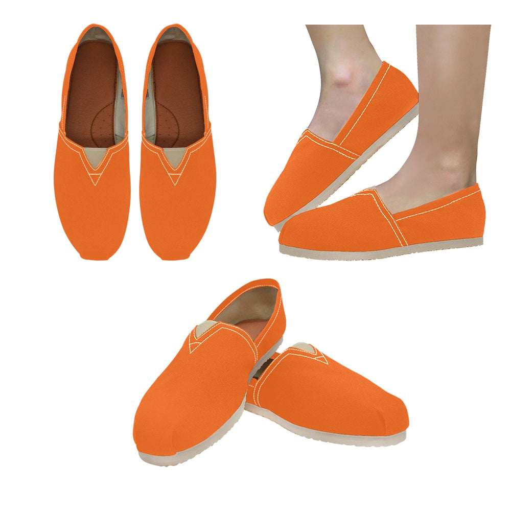 Bright Orange Women's Classic Canvas Slip-On Flats