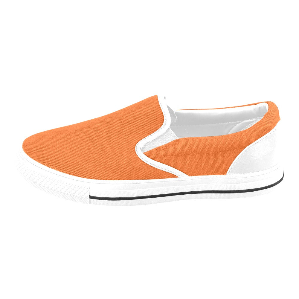 Bright Orange Canvas Slip-on Sneakers