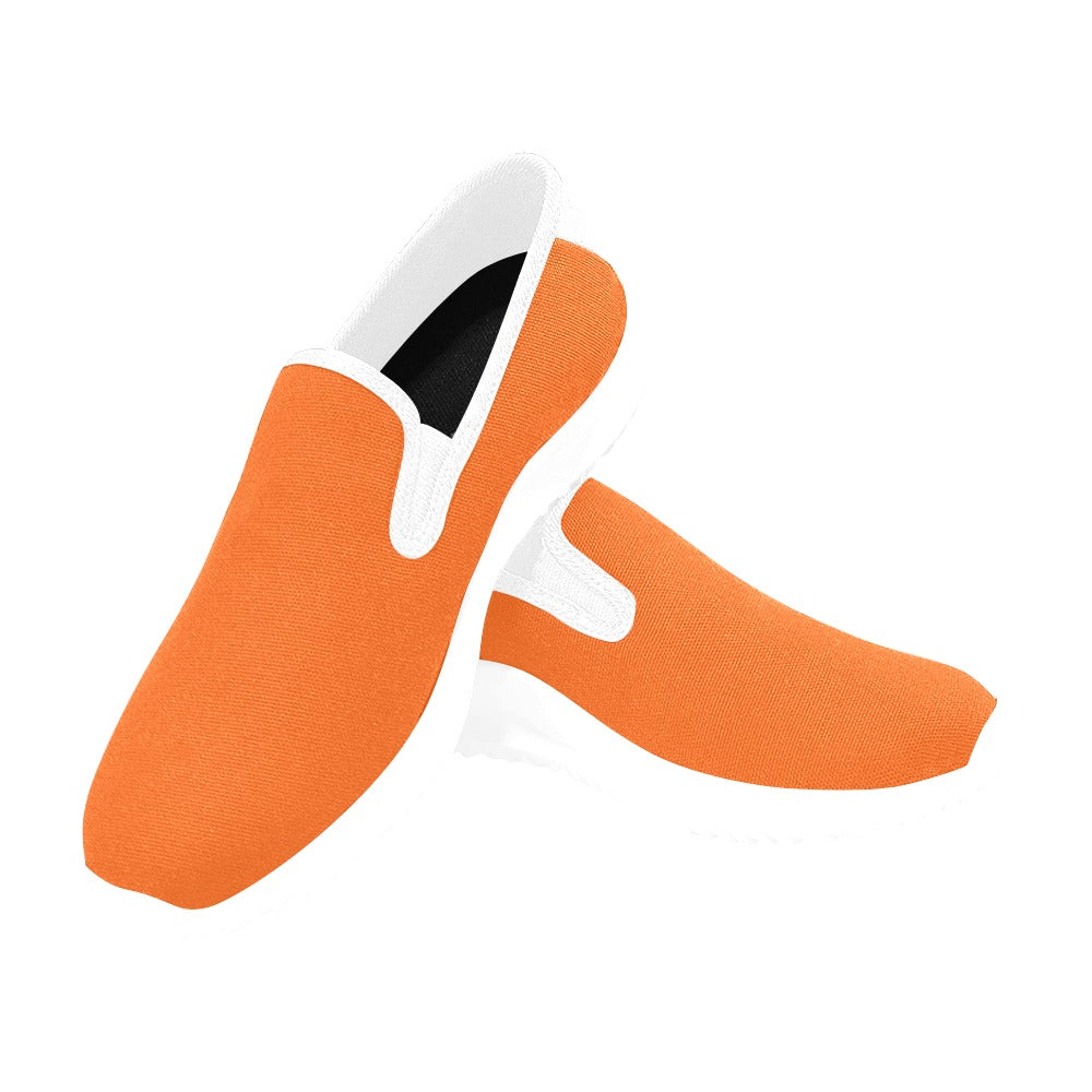 Bright Orange Slip-on Women's Canvas Sneakers