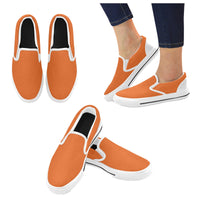 Load image into Gallery viewer, Bright Orange Canvas Slip-on Sneakers
