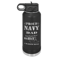 Load image into Gallery viewer, Proud Navy Dad, I Raised My Hero, Custom Engraved 32 oz Polar Camel Water Bottle
