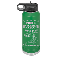 Load image into Gallery viewer, Proud Air Force Wife, I Married My Hero, Engraved  32 oz Polar Camel Water Bottle
