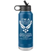 Load image into Gallery viewer, I&#39;m a Grumpy Airforce Veteran Engraved Water Bottle
