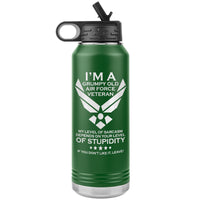 Load image into Gallery viewer, I&#39;m a Grumpy Airforce Veteran Engraved Water Bottle
