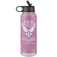 Load image into Gallery viewer, I&#39;m a Grumpy Airforce Veteran Engraved Water Bottle
