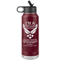 Load image into Gallery viewer, I&#39;m a Grumpy Airforce Veteran Engraved Water Bottle
