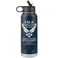 Load image into Gallery viewer, I&#39;m a Grumpy Airforce Veteran Engraved Water Bottle

