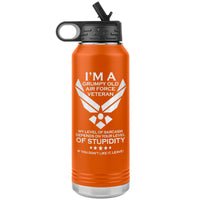 Load image into Gallery viewer, I&#39;m a Grumpy Airforce Veteran Engraved Water Bottle
