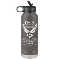 Load image into Gallery viewer, I&#39;m a Grumpy Airforce Veteran Engraved Water Bottle
