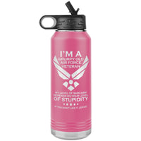 Load image into Gallery viewer, I&#39;m a Grumpy Airforce Veteran Engraved Water Bottle
