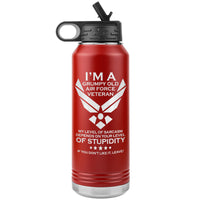 Load image into Gallery viewer, I&#39;m a Grumpy Airforce Veteran Engraved Water Bottle
