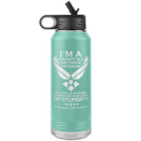 Load image into Gallery viewer, I&#39;m a Grumpy Airforce Veteran Engraved Water Bottle
