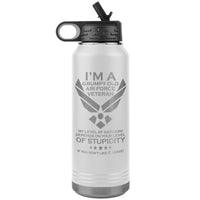 Load image into Gallery viewer, I&#39;m a Grumpy Airforce Veteran Engraved Water Bottle
