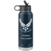 Load image into Gallery viewer, Proof TYLER LAIRSON Air Force Engraved 32oz Water Bottle
