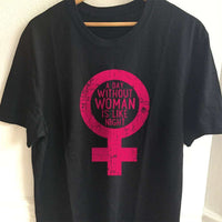 Load image into Gallery viewer, Designs by MyUtopia Shout Out:A Day Without Woman Adult Unisex T-Shirt,S / Black,Adult Unisex T-Shirt
