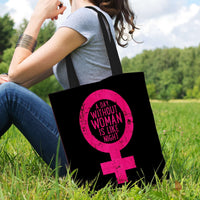 Load image into Gallery viewer, Designs by MyUtopia Shout Out:A Day Without Woman Fabric Totebag Reusable Shopping Tote

