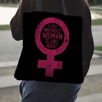 Load image into Gallery viewer, Designs by MyUtopia Shout Out:A Day Without Woman Fabric Totebag Reusable Shopping Tote
