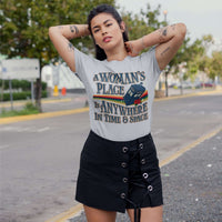 Load image into Gallery viewer, Designs by MyUtopia Shout Out:A Woman&#39;s Place Is Anywhere In Time and Space Tardis Doctor Who Adult Unisex T-Shirt
