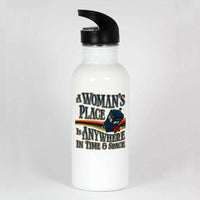 Load image into Gallery viewer, Designs by MyUtopia Shout Out:A Woman&#39;s Place Is Anywhere in Time and Space Tardis Stainless Steel Reusable Water Bottle
