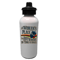 Load image into Gallery viewer, Designs by MyUtopia Shout Out:A Woman&#39;s Place Is Anywhere in Time and Space Tardis Stainless Steel Reusable Water Bottle,White / 20oz,Water Bottles
