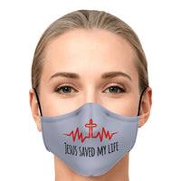 Load image into Gallery viewer, Jesus Saved My Life Reusable Face Mask Adjustable Elastic Ear Loops
