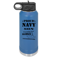 Load image into Gallery viewer, Proud Navy Son Laser Engraved Personalized 32 oz Polar Camel Water Bottle
